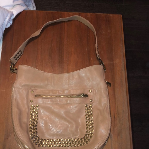 Tan shoulder bag with studs - Picture 1 of 1